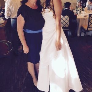 Satin A-line strapless debutante or wedding dress